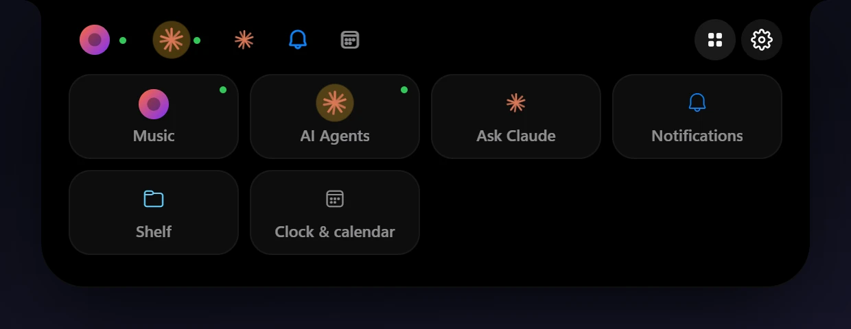 Launcher showing every module as a tile